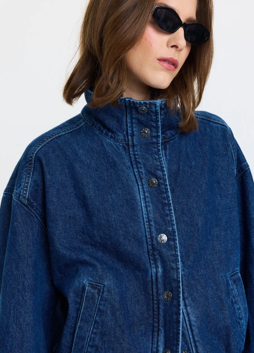 Phantom Funnel Neck Denim Jacket