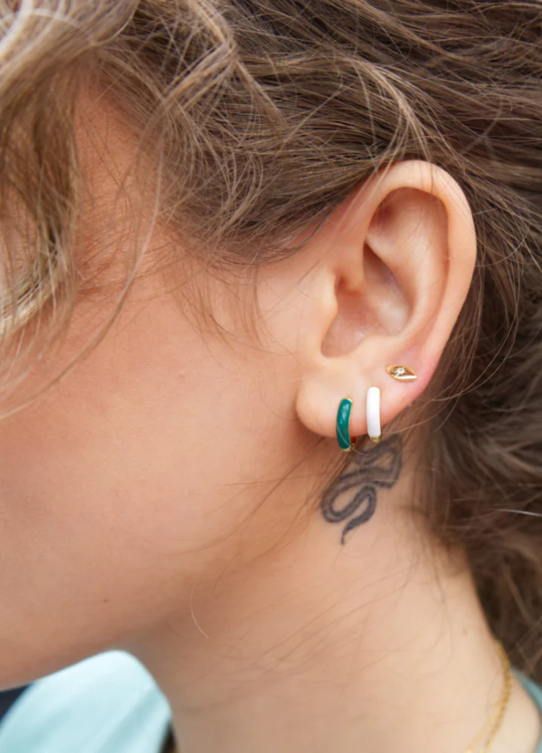 Candy Enamel Huggie Earrings