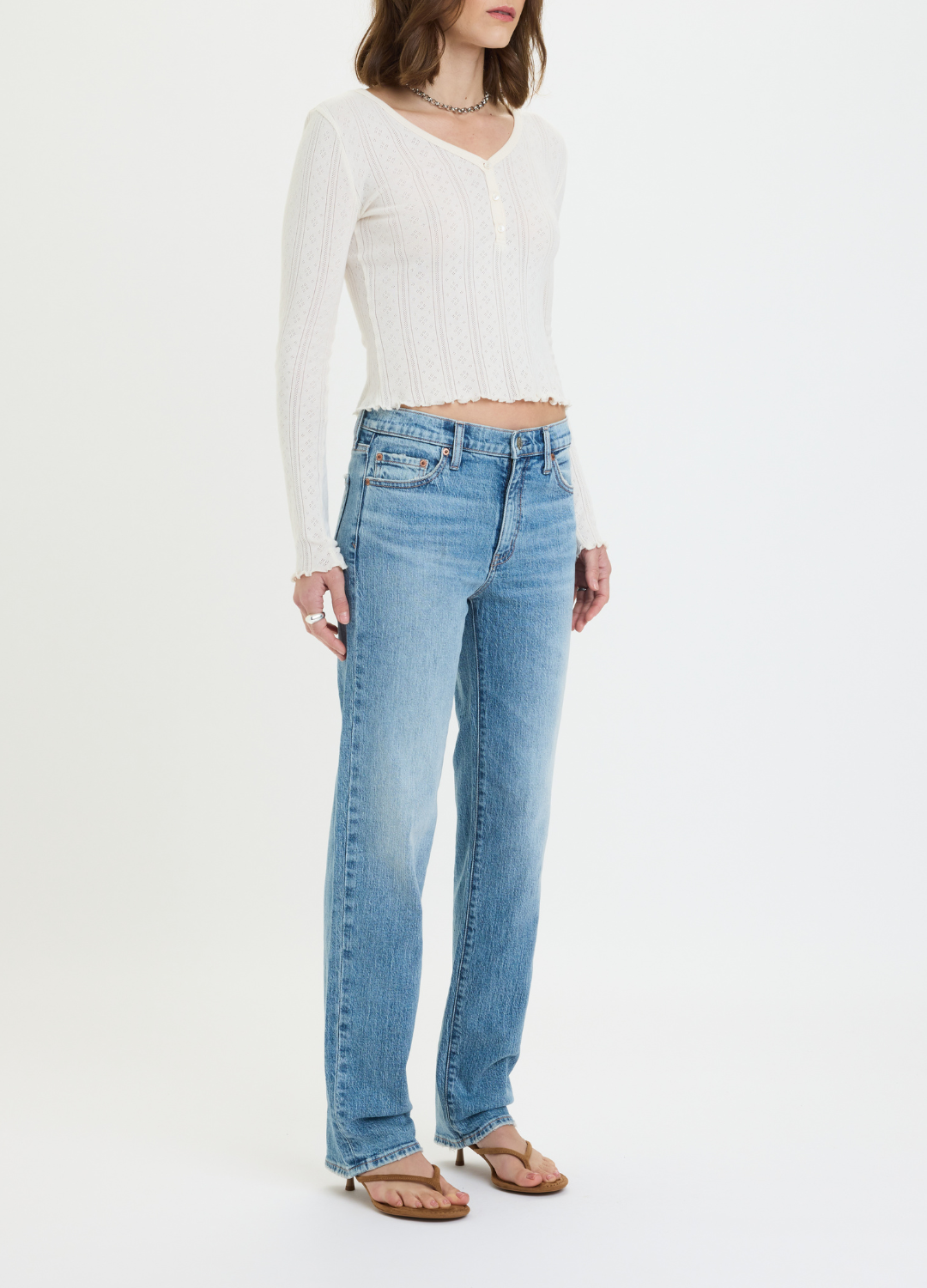 Rebel Mid Rise Slim Straight Jeans