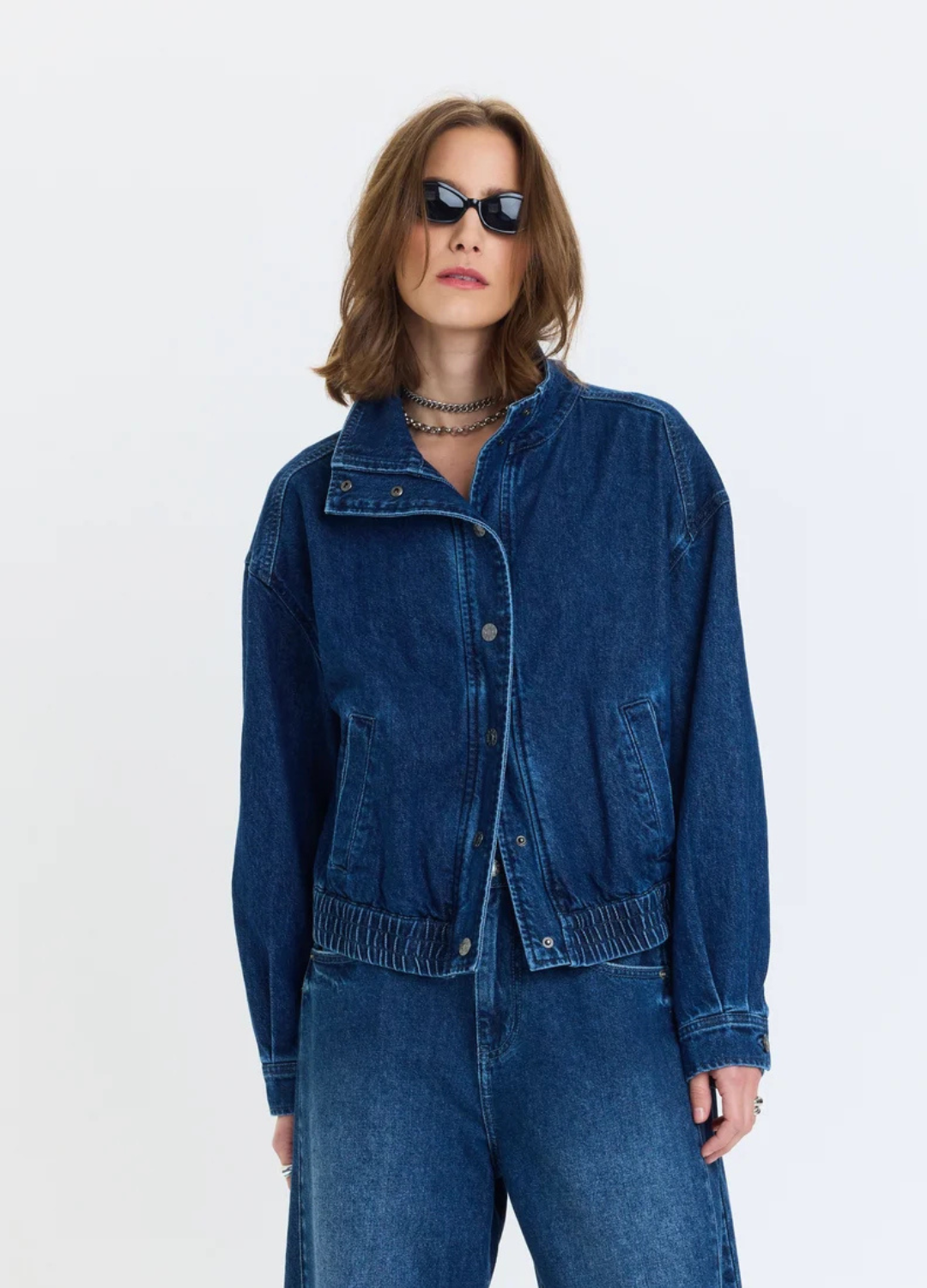 Phantom Funnel Neck Denim Jacket