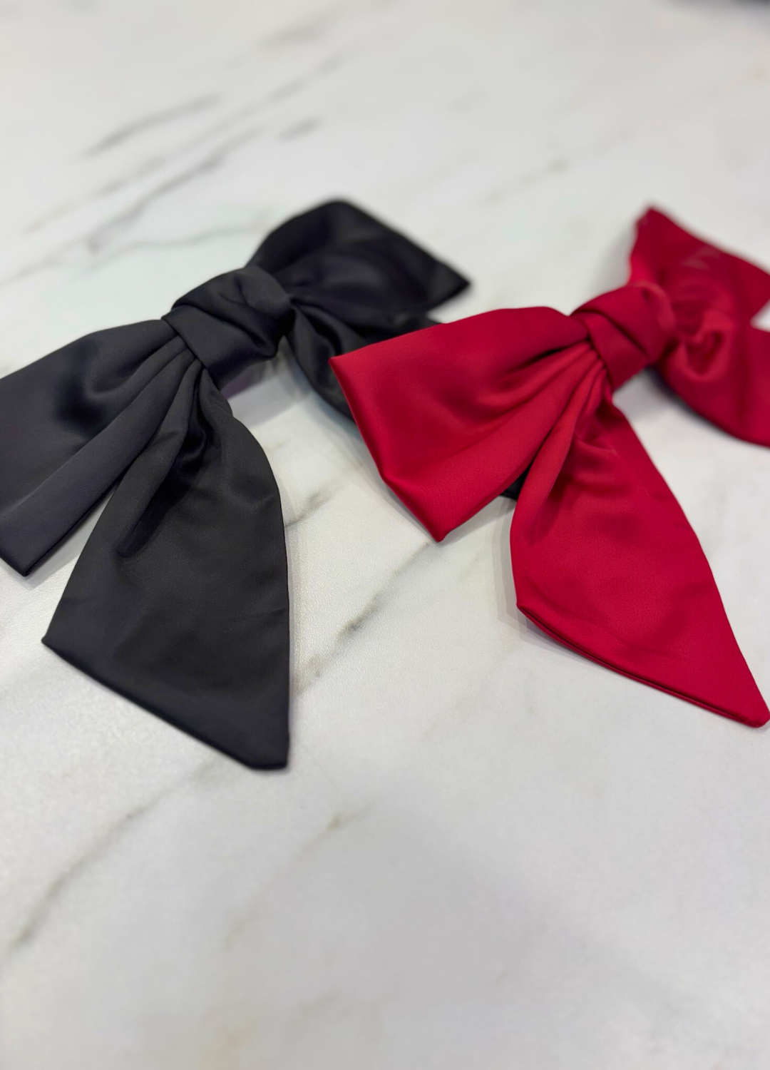 Large Satin Bow Hair Barrette