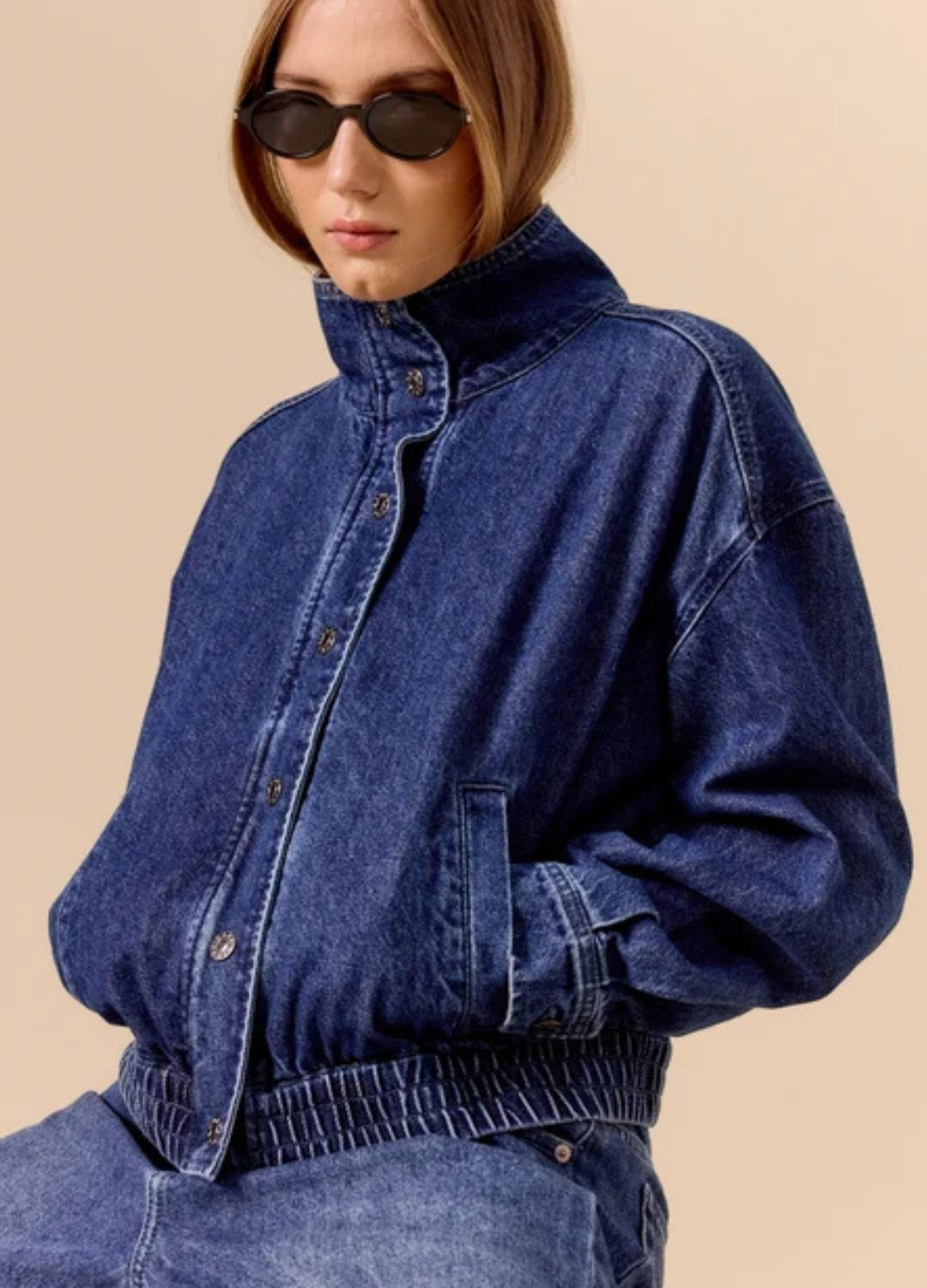 Phantom Funnel Neck Denim Jacket