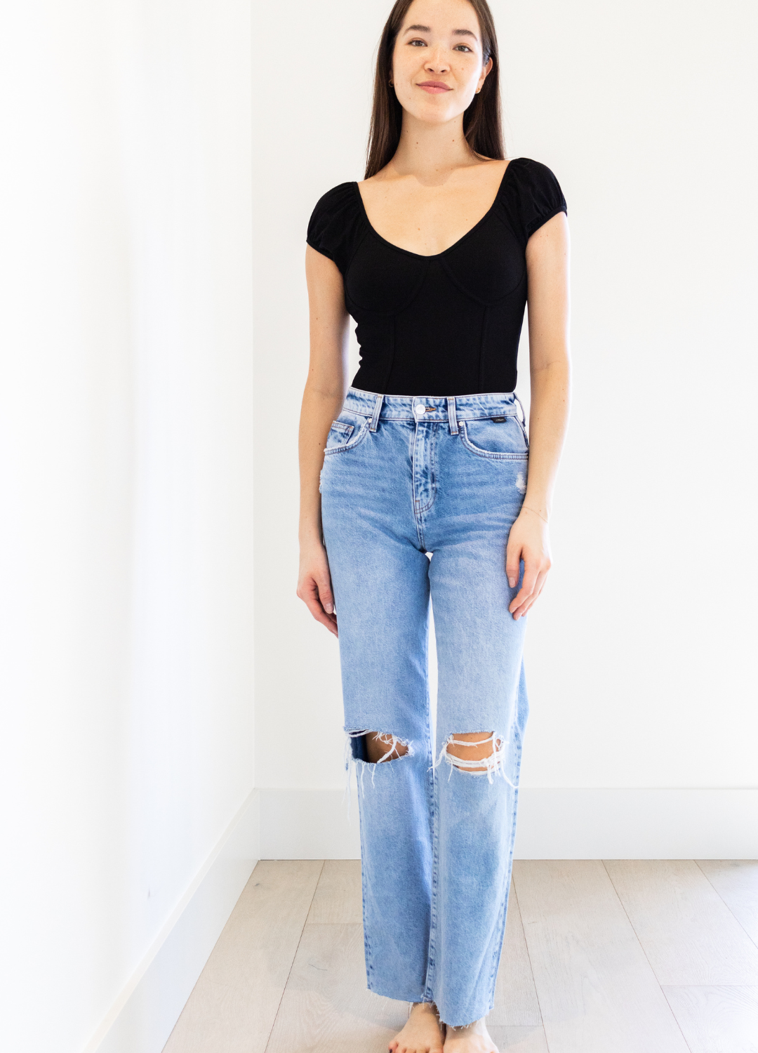 Nola Puffed Shoulder Bodysuit