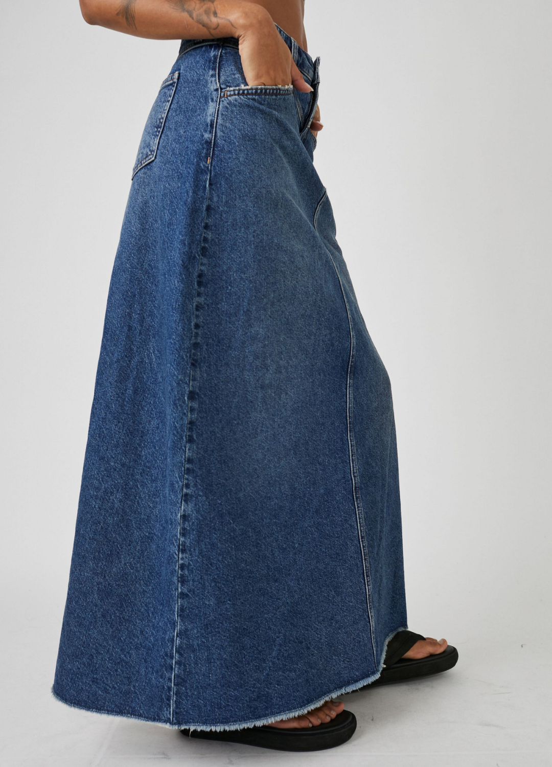 Come As You Are Denim Maxi Skirt