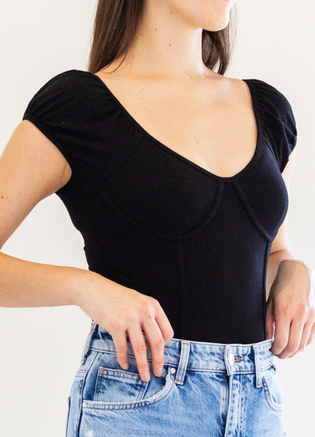 Nola Puffed Shoulder Bodysuit