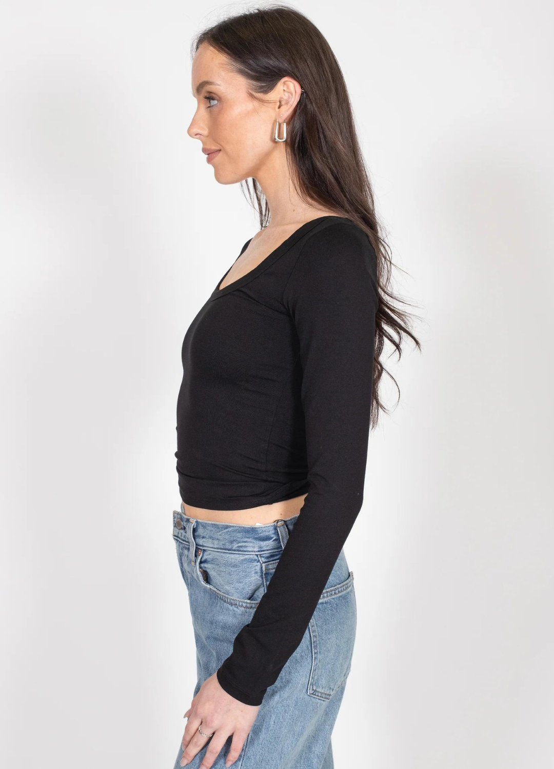 Scoop Neck Long Sleeve Shirt - Sale Colours