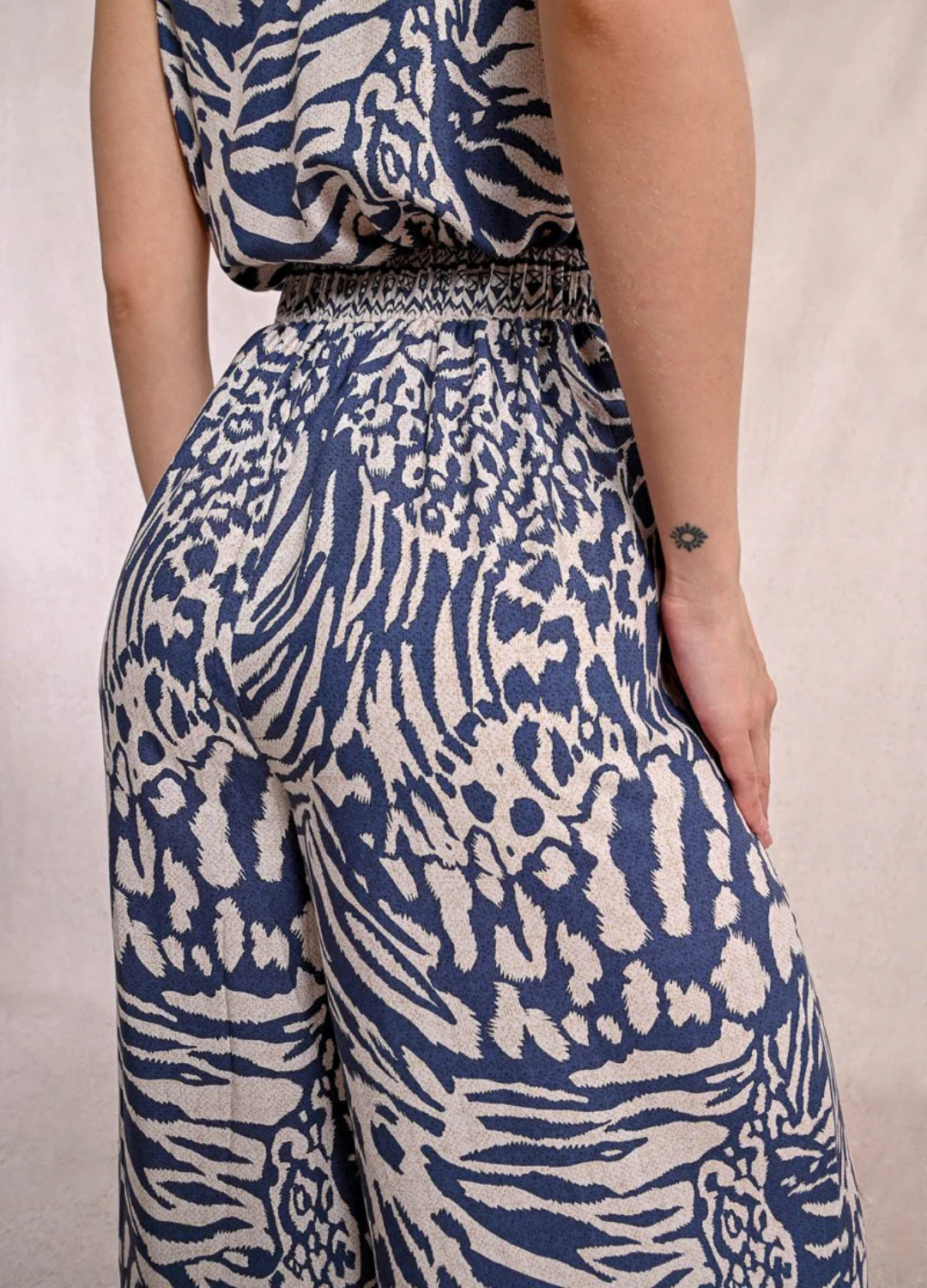 Zebra Print Wide Leg Pants