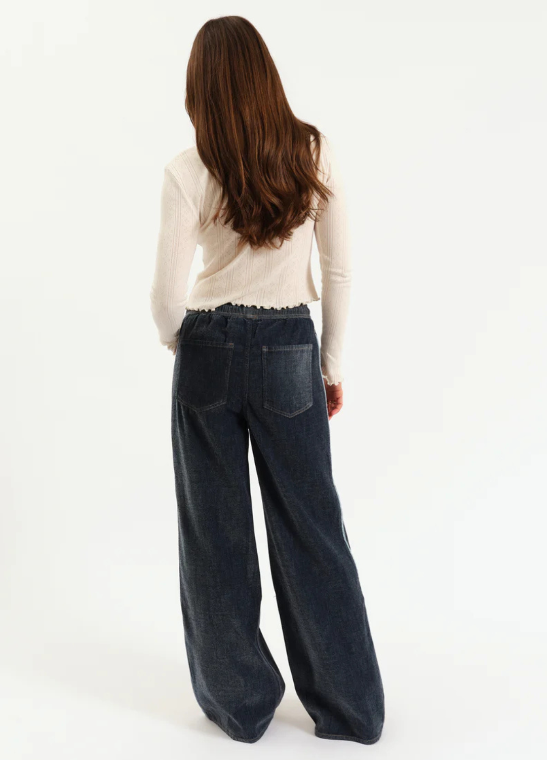 Cozy Wide Leg Pull On Jean in Sky Whisper