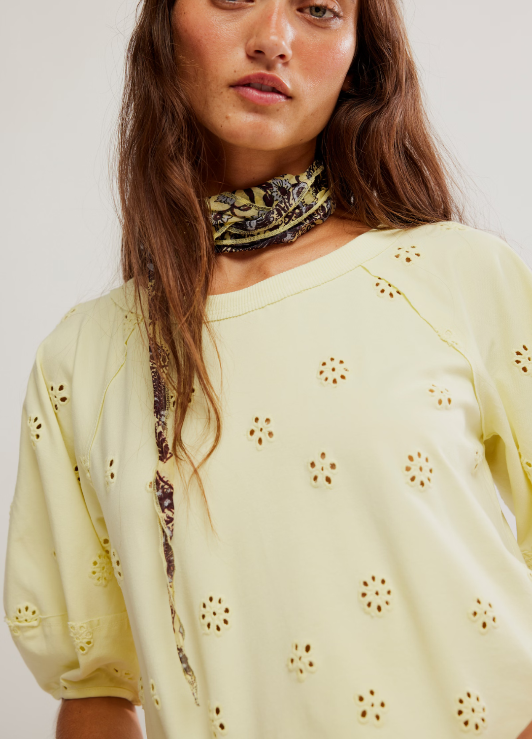 Jessie Eyelet Half-Sleeve Tee