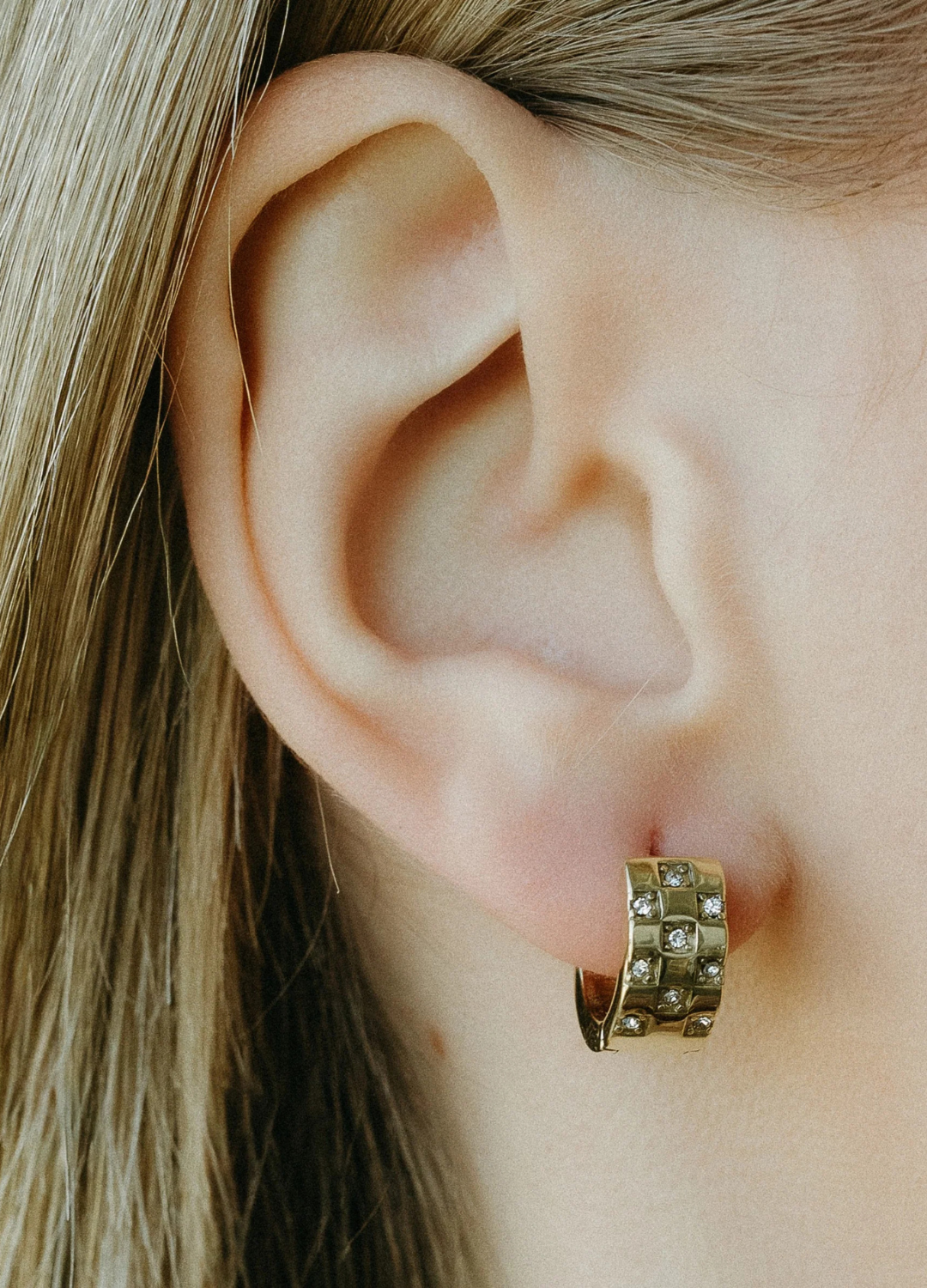 Olivia Checkerboard Hoop Earrings
