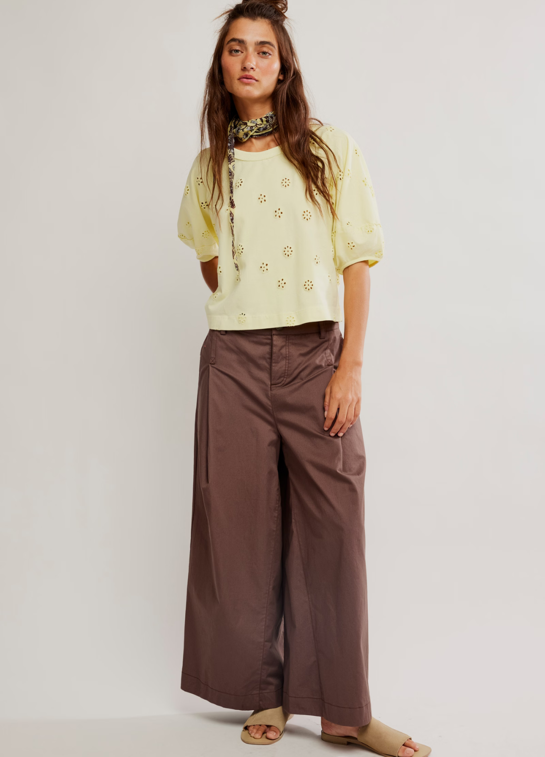 Jessie Eyelet Half-Sleeve Tee