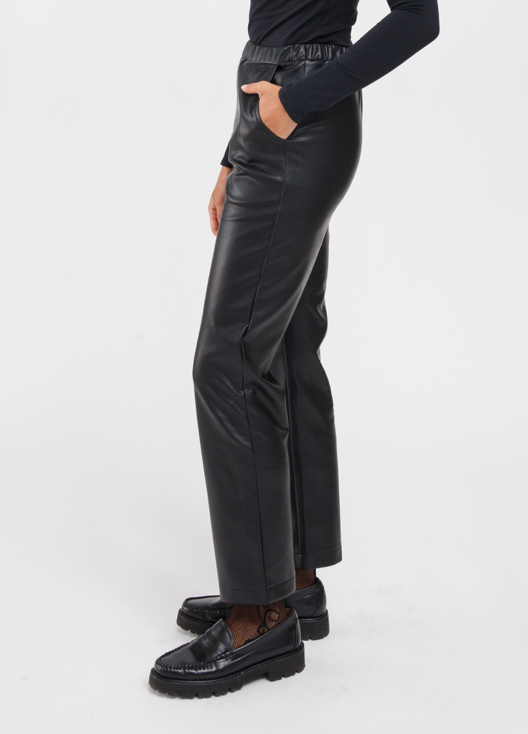 The Megan Vegan Leather Straight Leg Pant