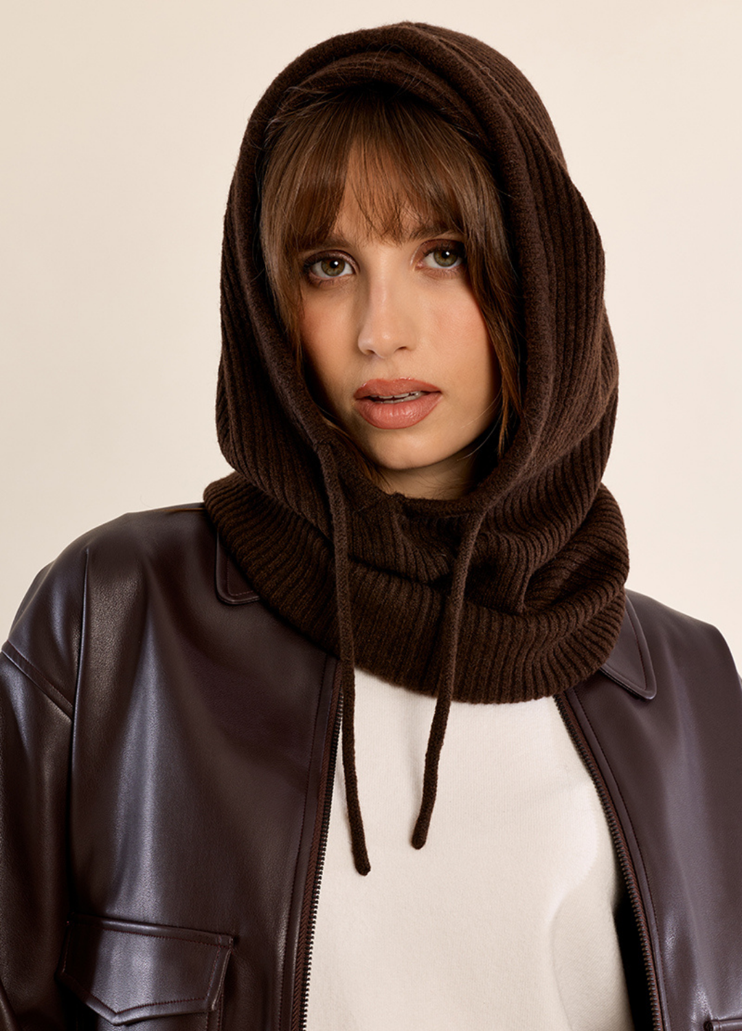 Jackie Ribbed Knit Hood