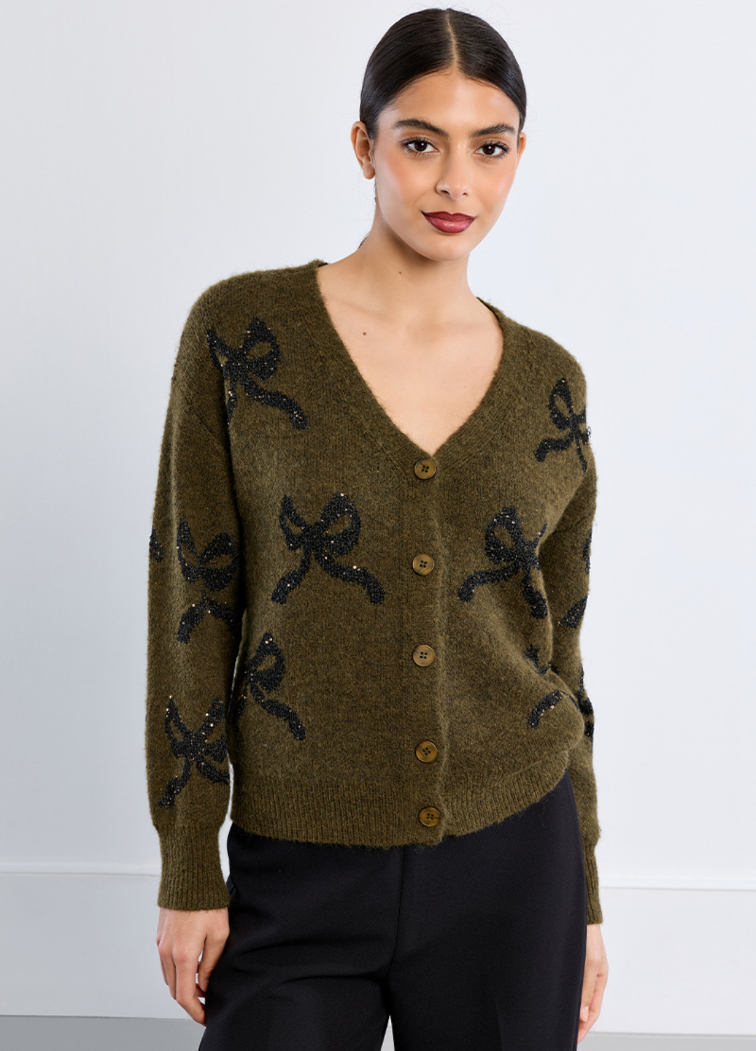 Cara Bow Knit Cardigan