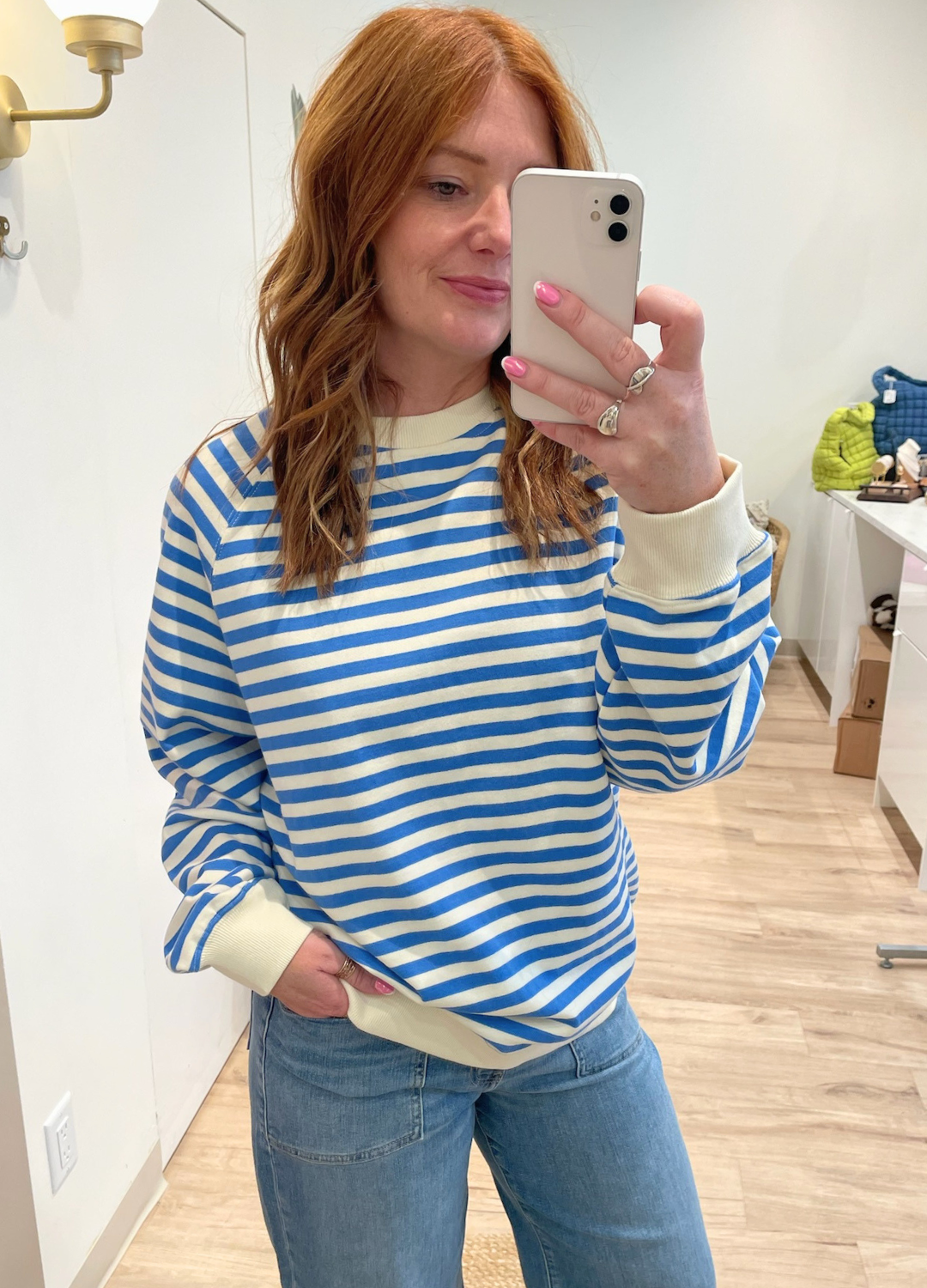 Striped Crew Sweater