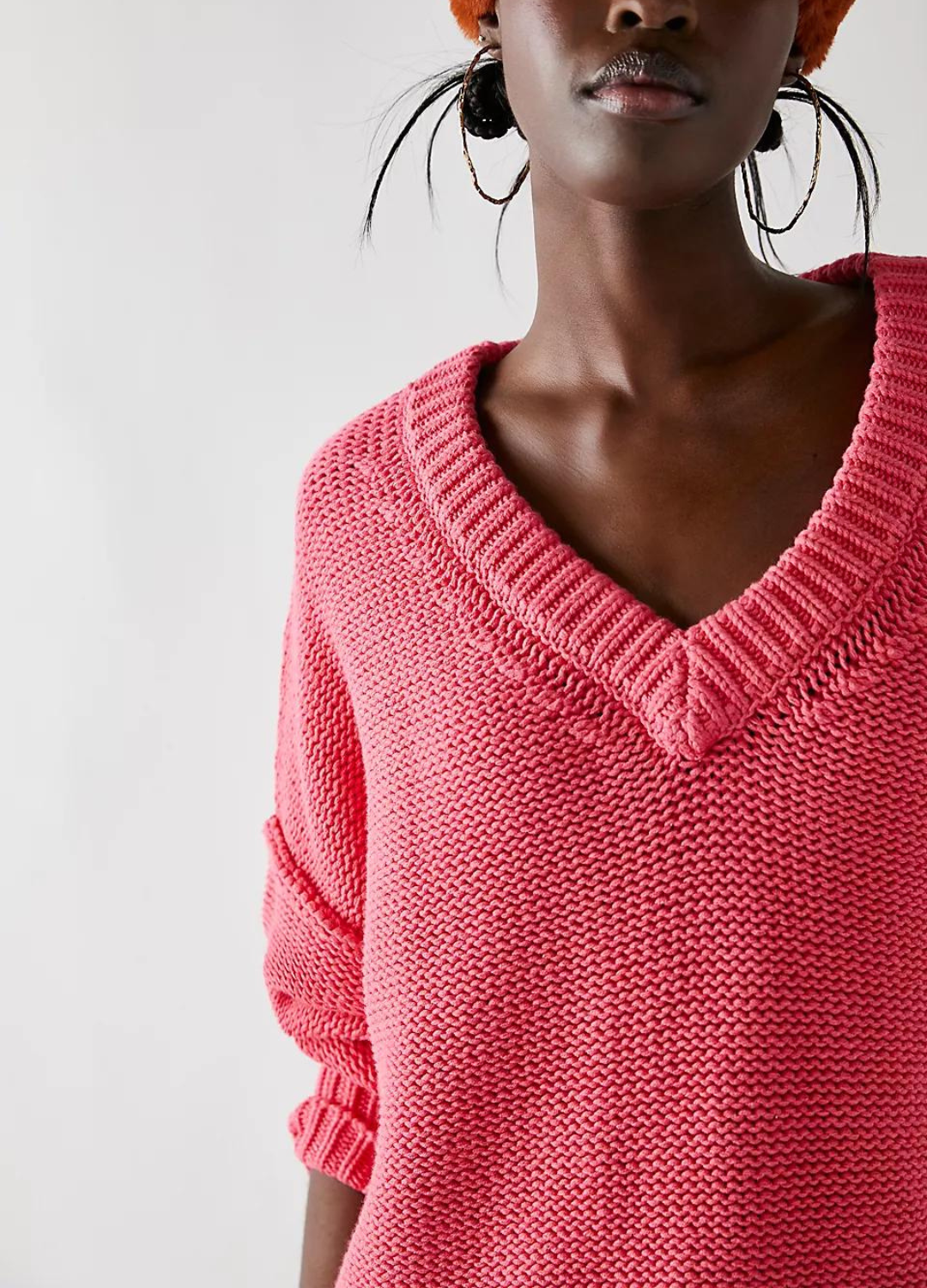 Pink v neck sweater 2025 women's