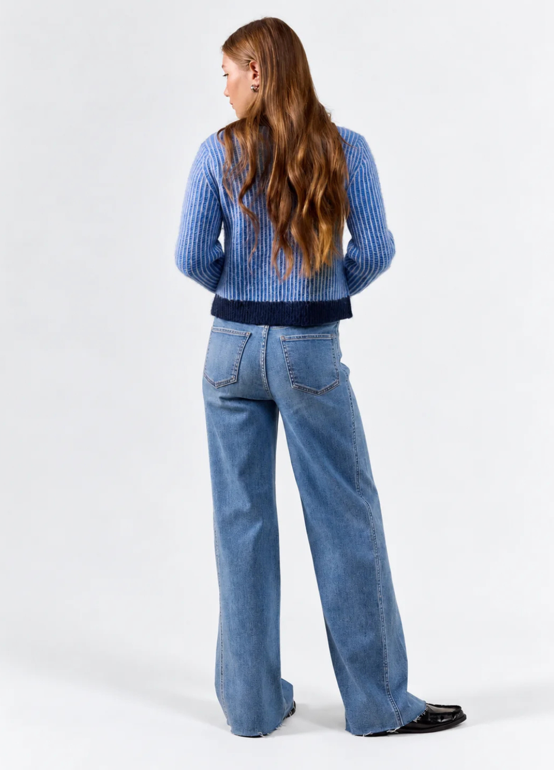 Far Out High Rise Wide with Statement Seaming in Make Believe