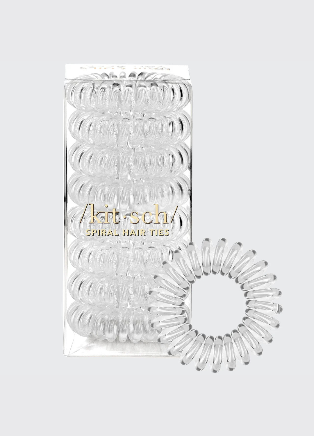 Spiral Hair Ties 8 Pc - Clear