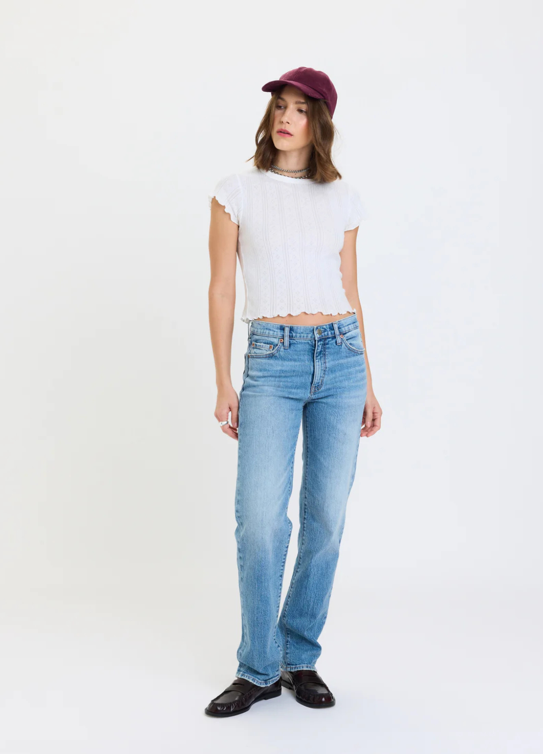 Rebel Mid Rise Slim Straight Jeans