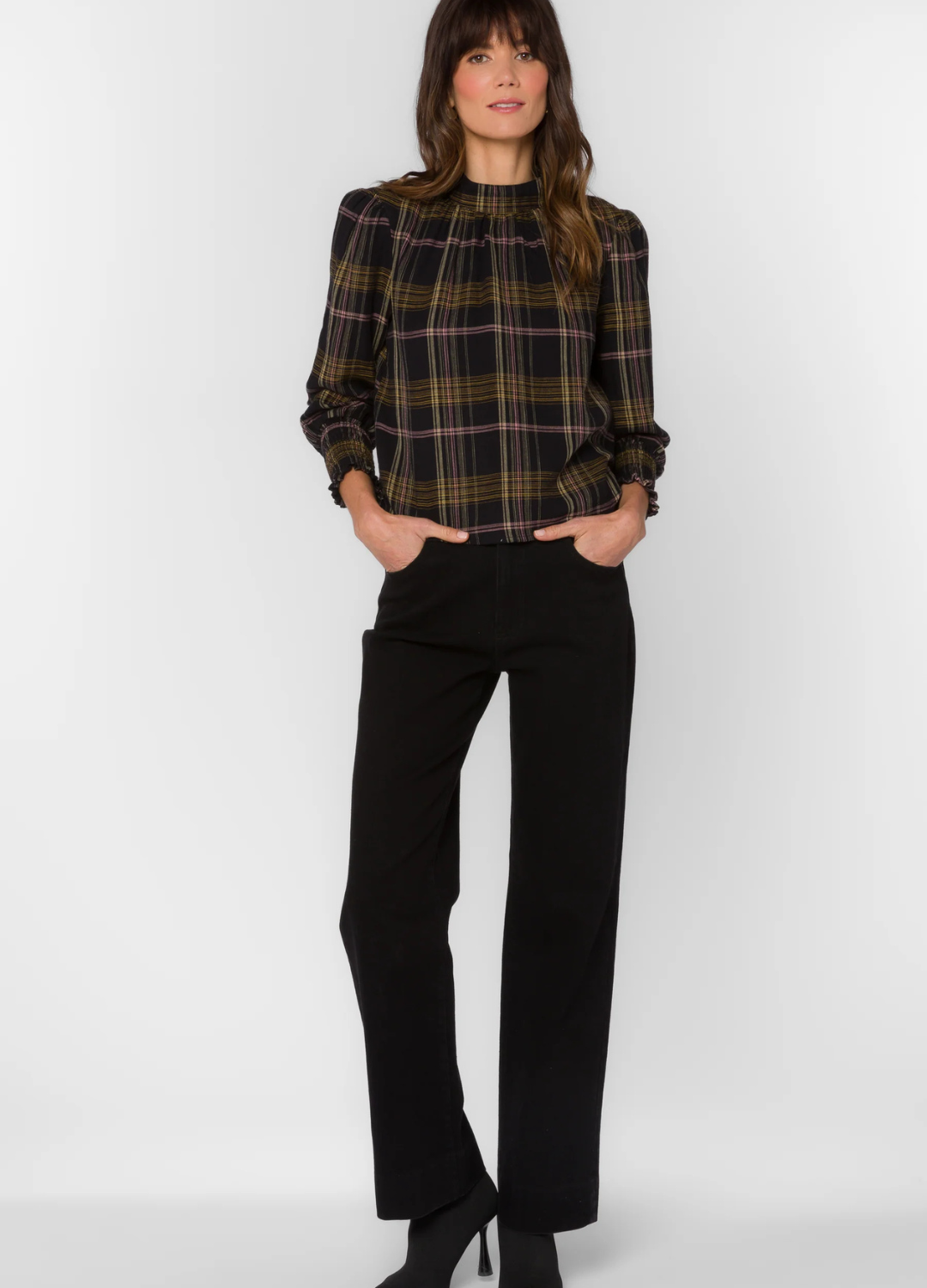 Arlene Long Sleeve Plaid Top