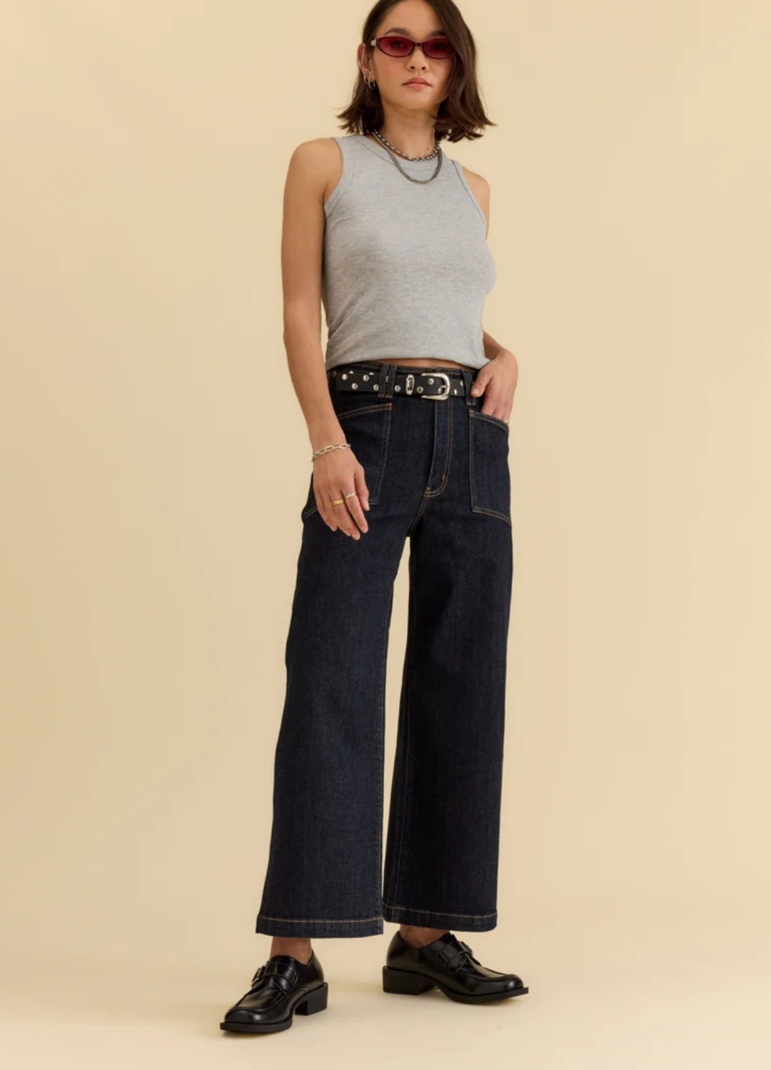 Valley Girl Wide Leg Ankle in Rinse