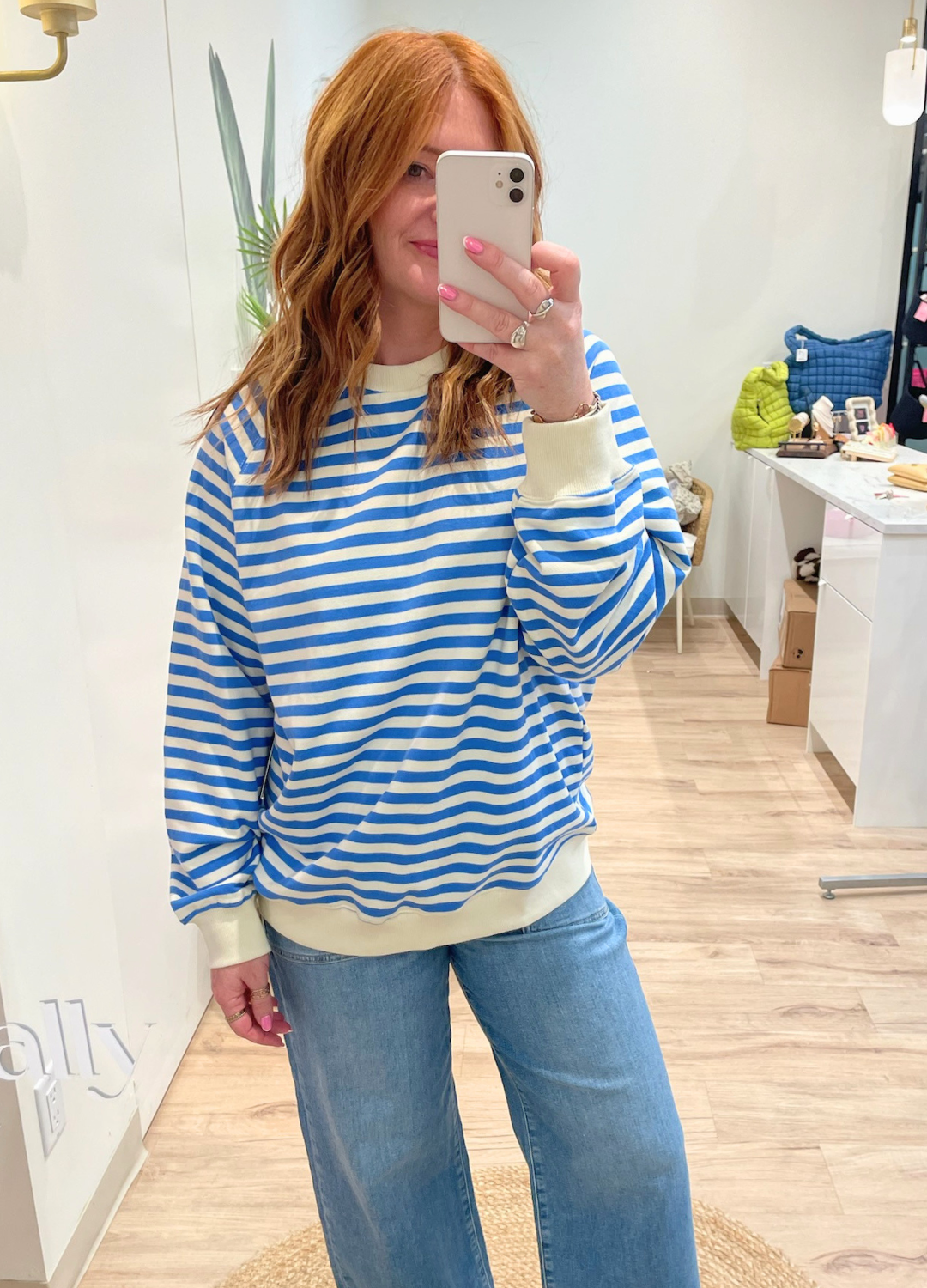 Striped Crew Sweater