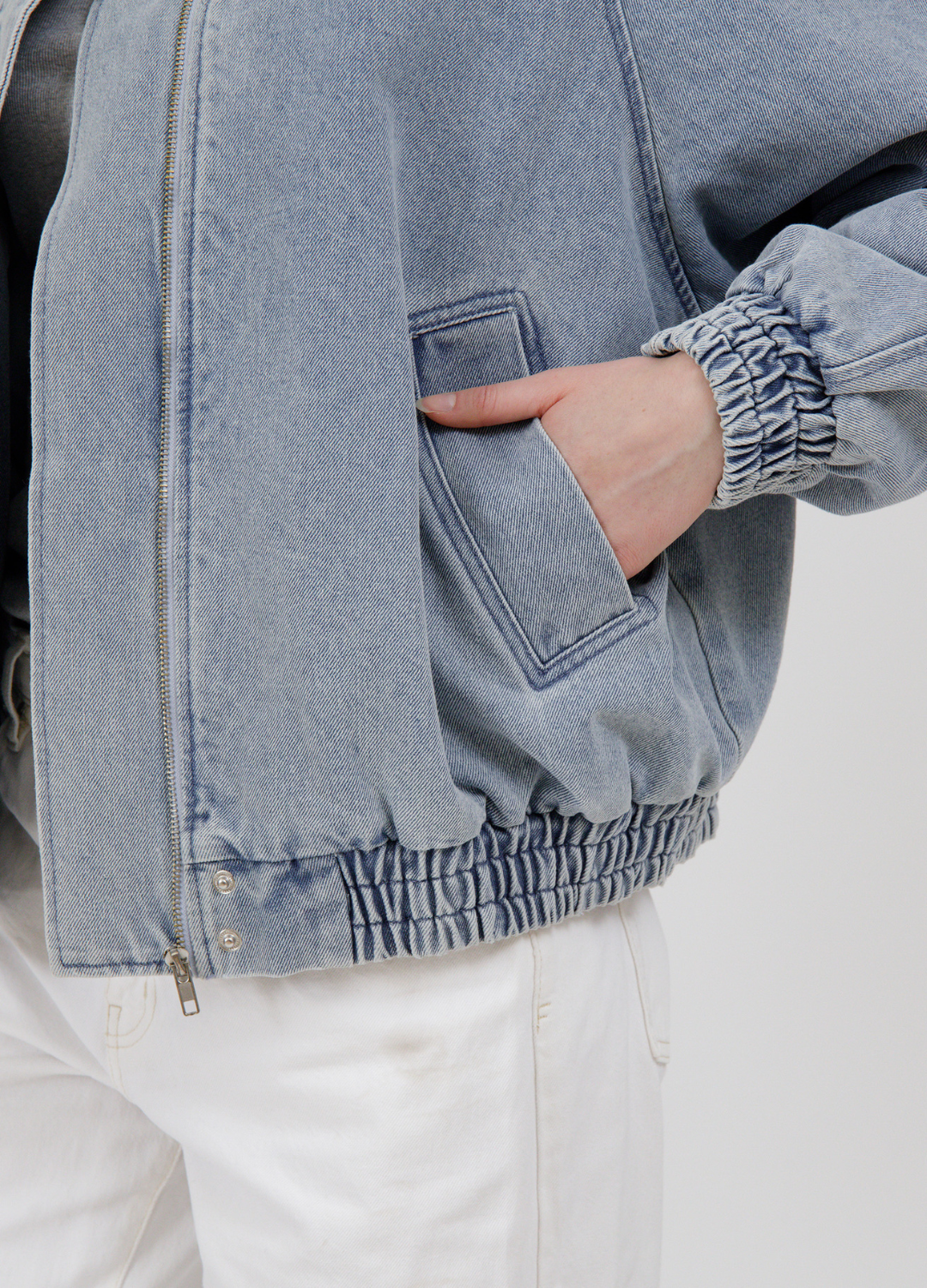 Christine Denim Bomber Jacket