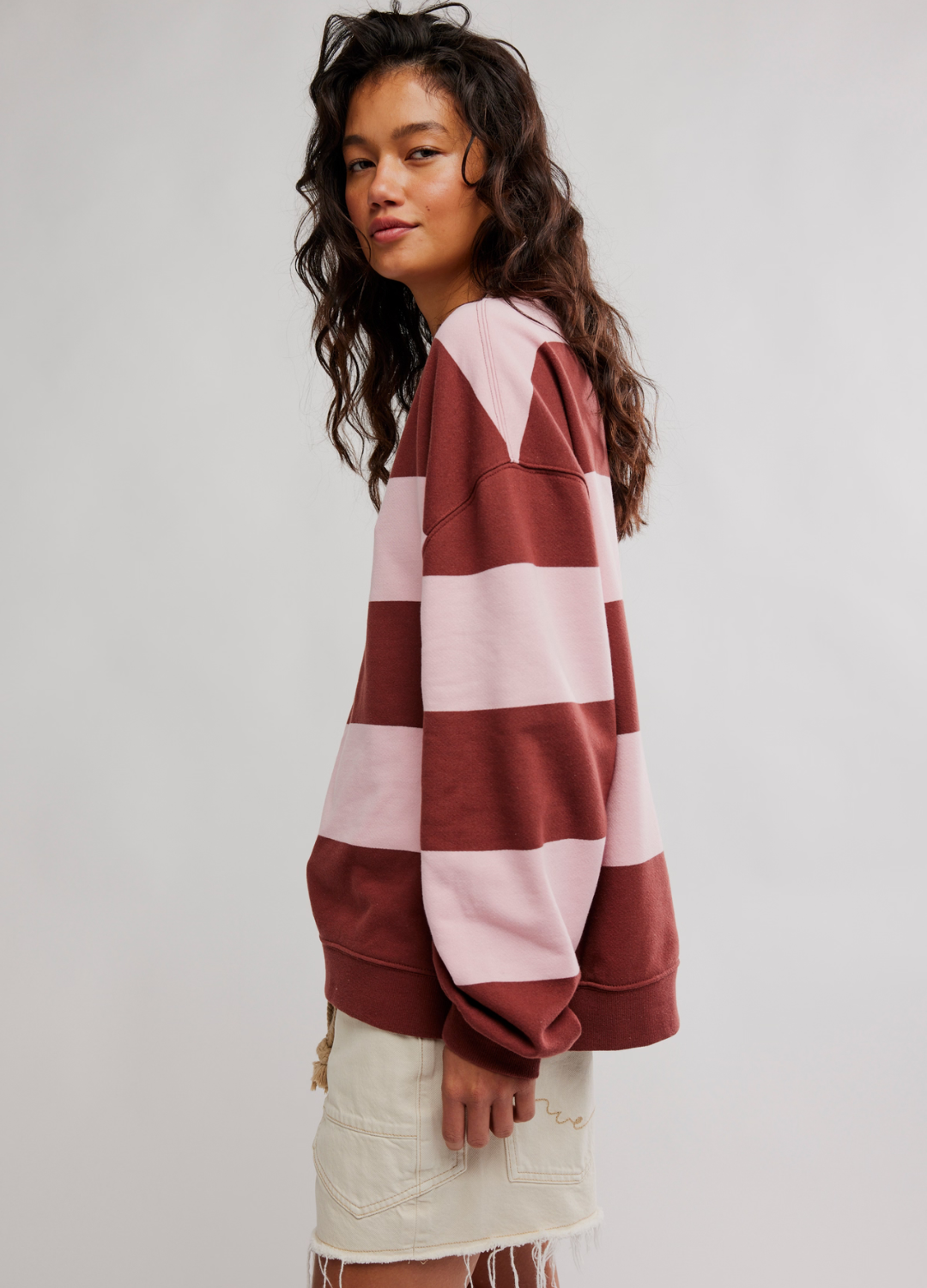 We The Free Classic Wide Stripe Oversized Crewneck
