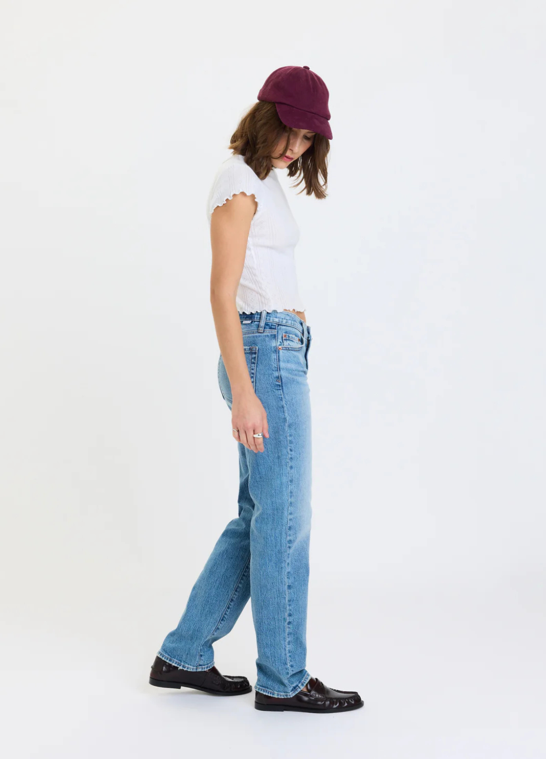 Rebel Mid Rise Slim Straight Jeans