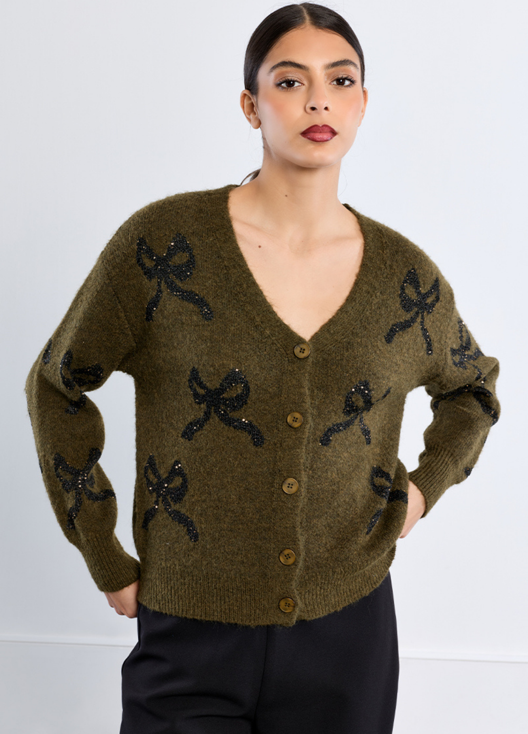 Cara Bow Knit Cardigan