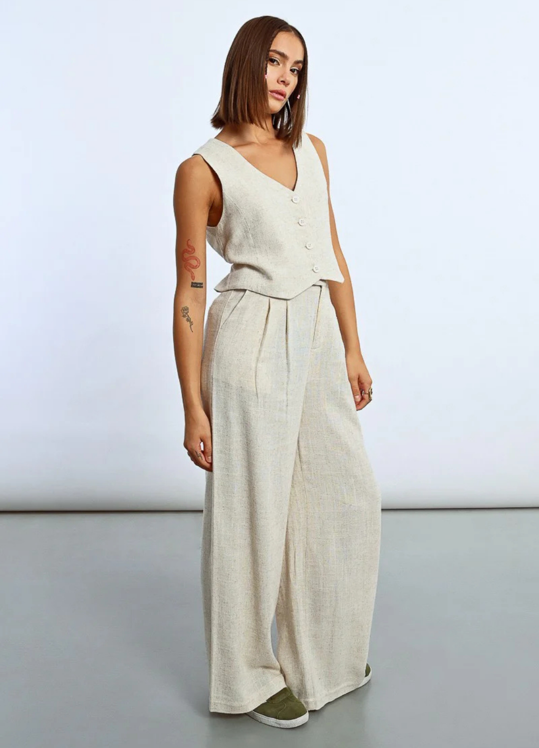 Lili Linen-Blend Vest