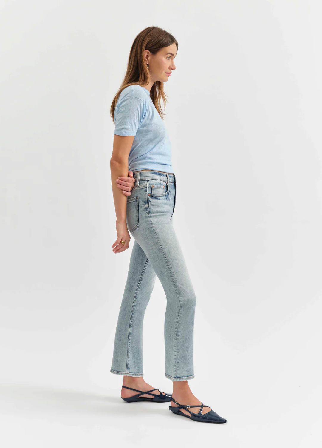 Shy Girl Cropped Flare Jean in Miracle