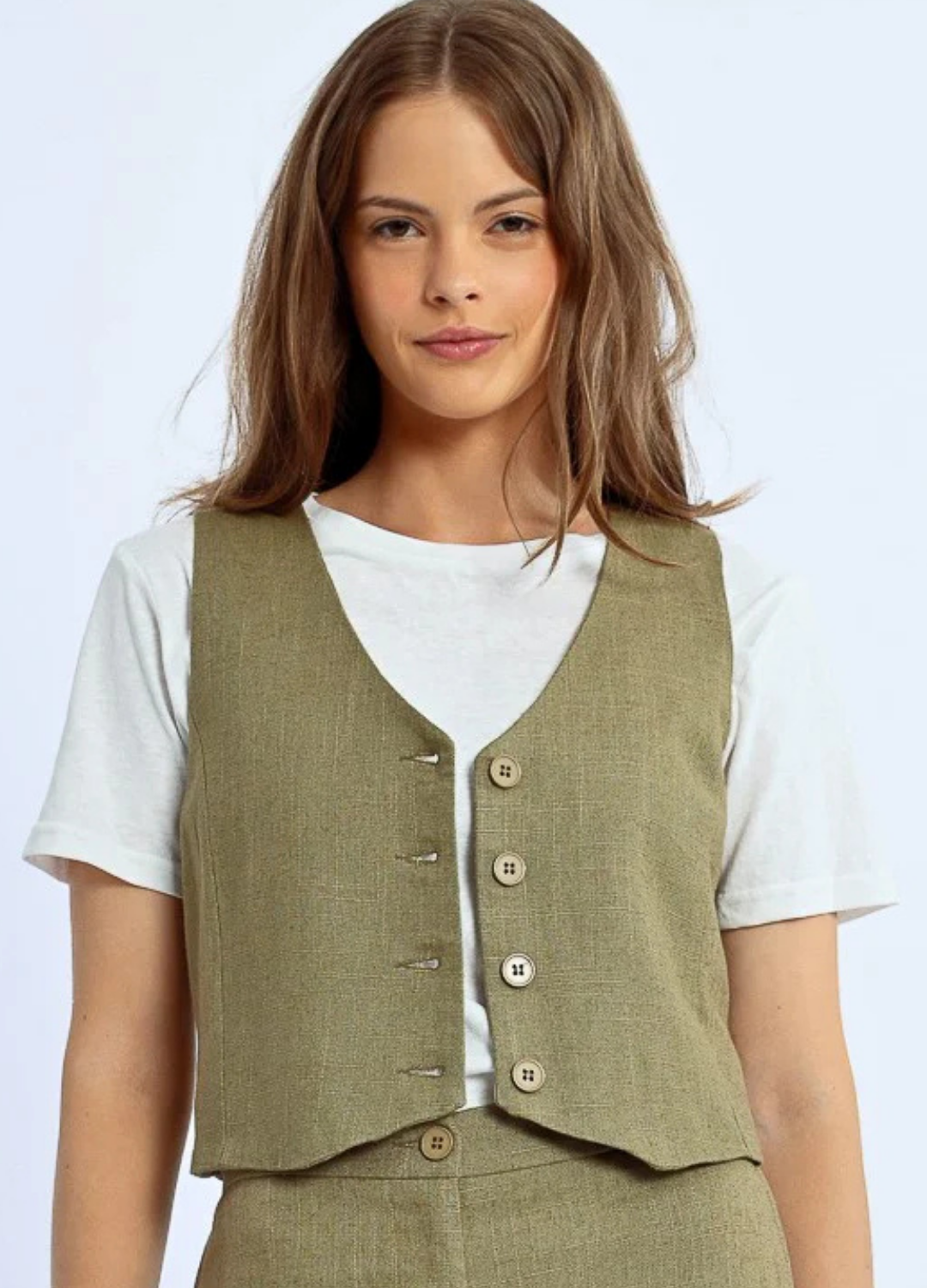Lili Linen-Blend Vest