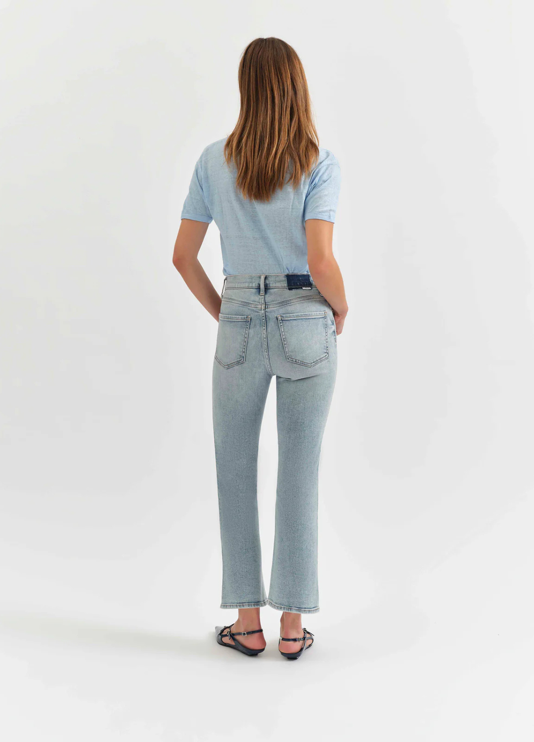 Shy Girl Cropped Flare Jean in Miracle