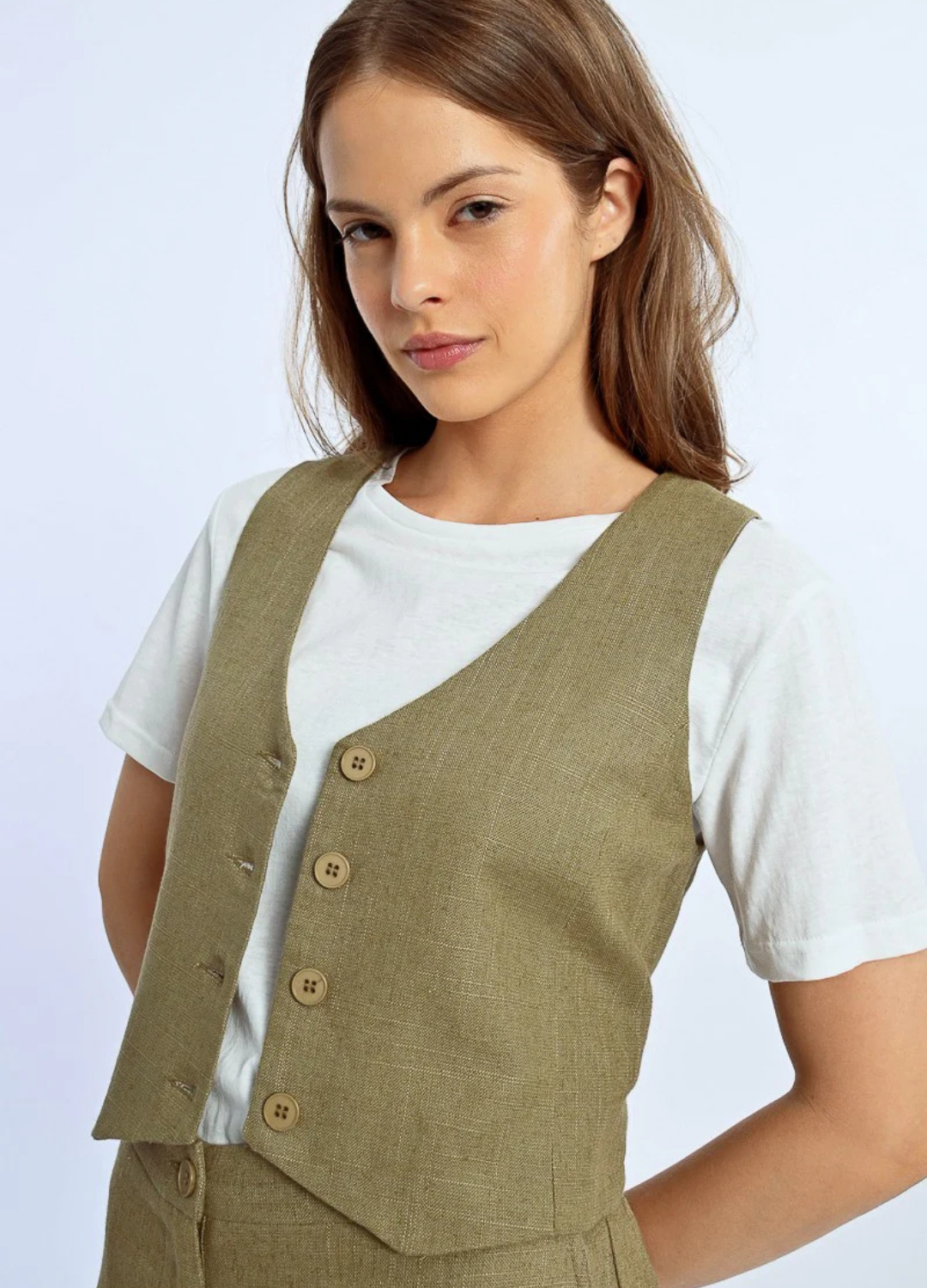 Lili Linen-Blend Vest