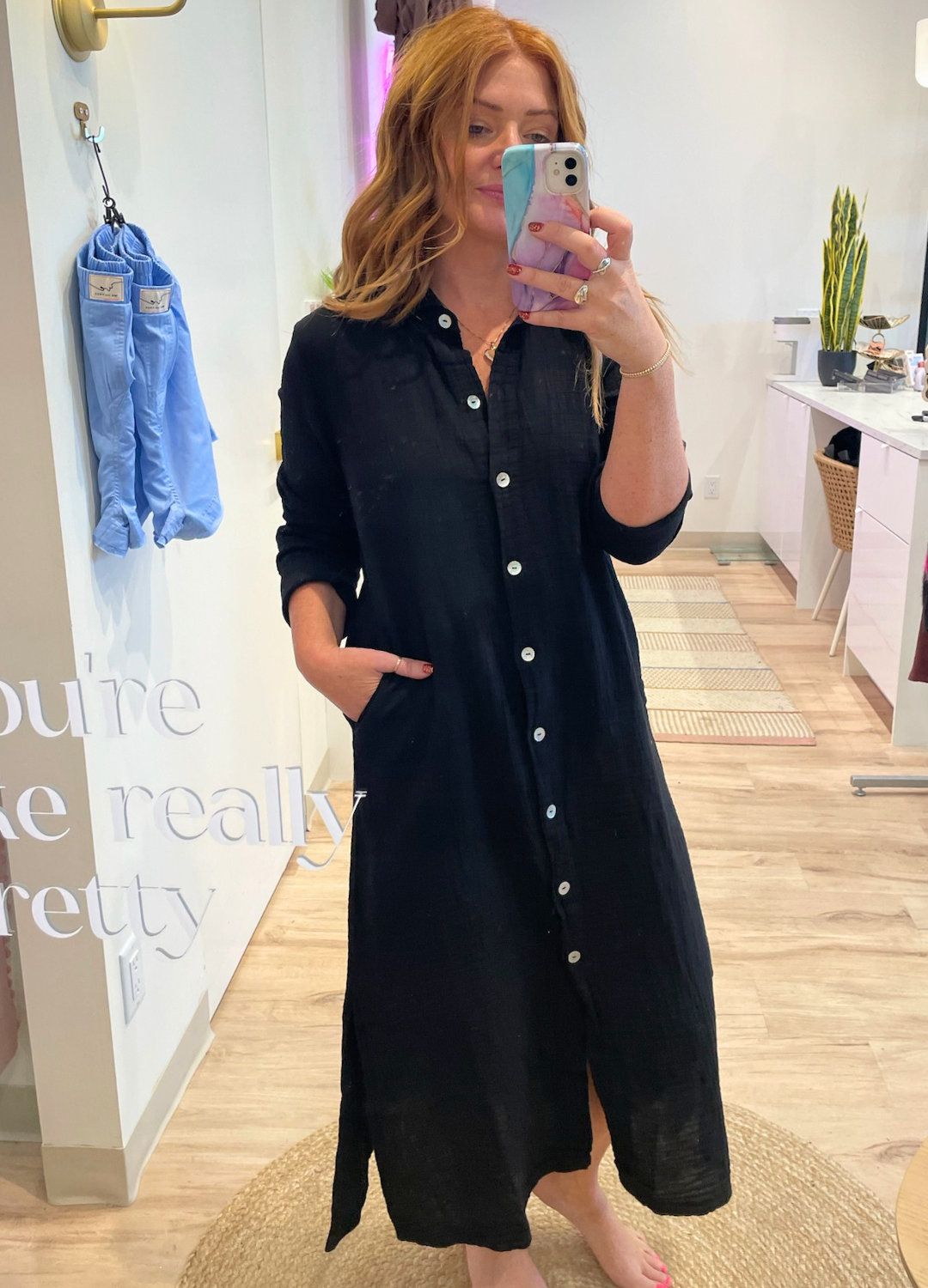 The Shell Shirt Dress in Cotton Gauze