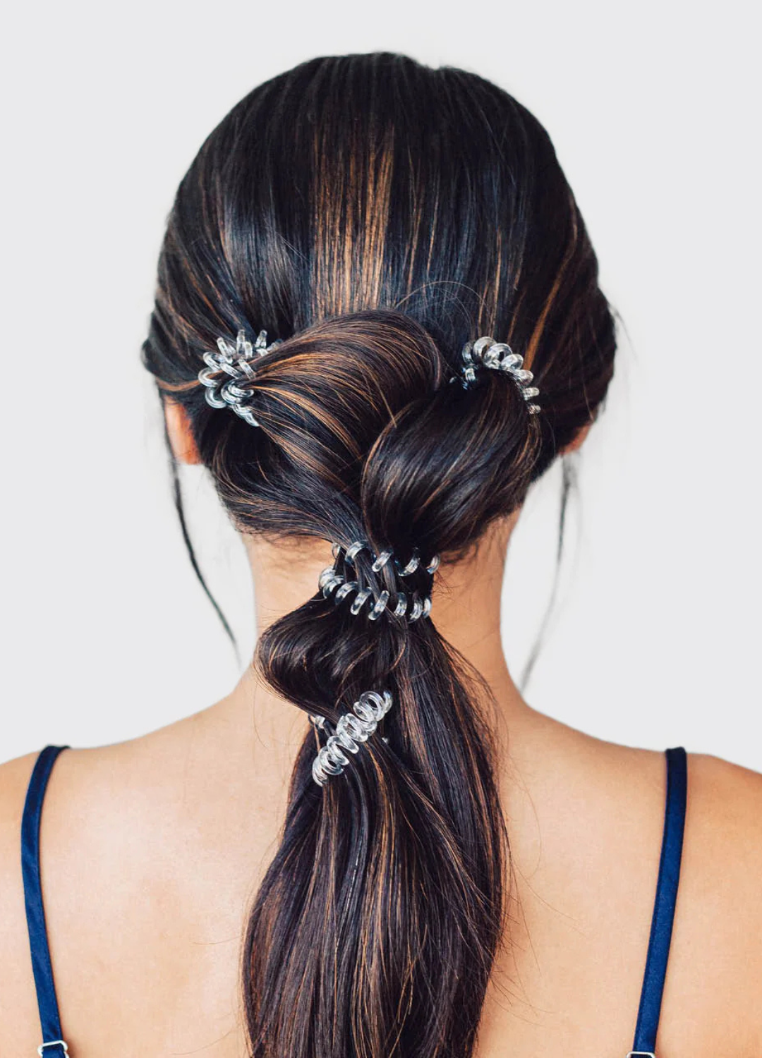 Spiral Hair Ties 8 Pc - Clear