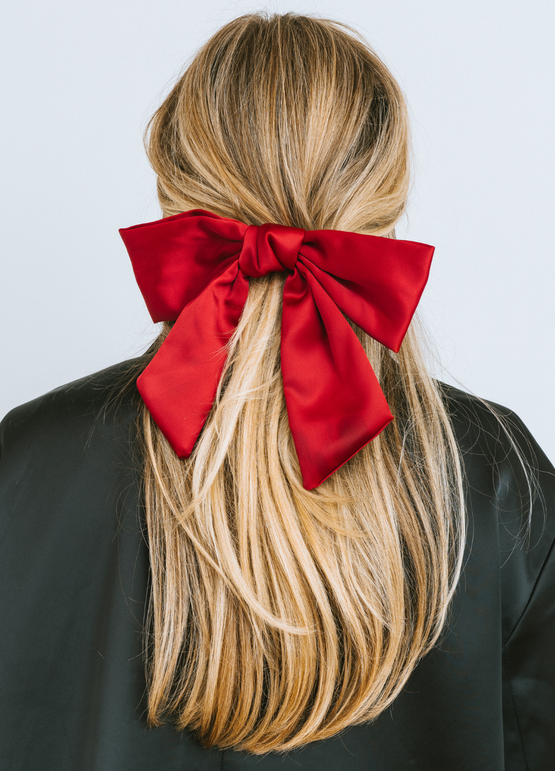 Large Satin Bow Hair Barrette
