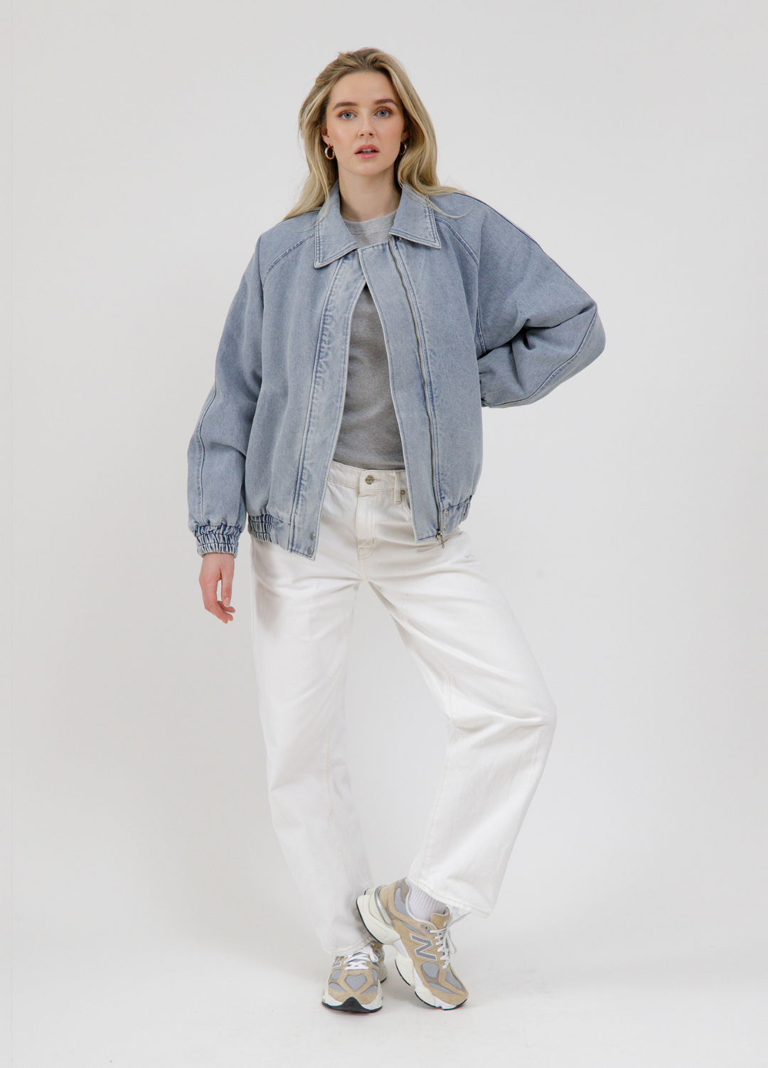 Christine Denim Bomber Jacket