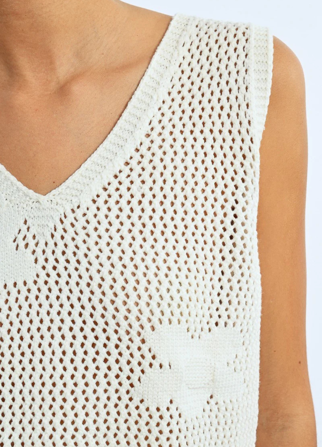 Crochet Flower Knit Tank