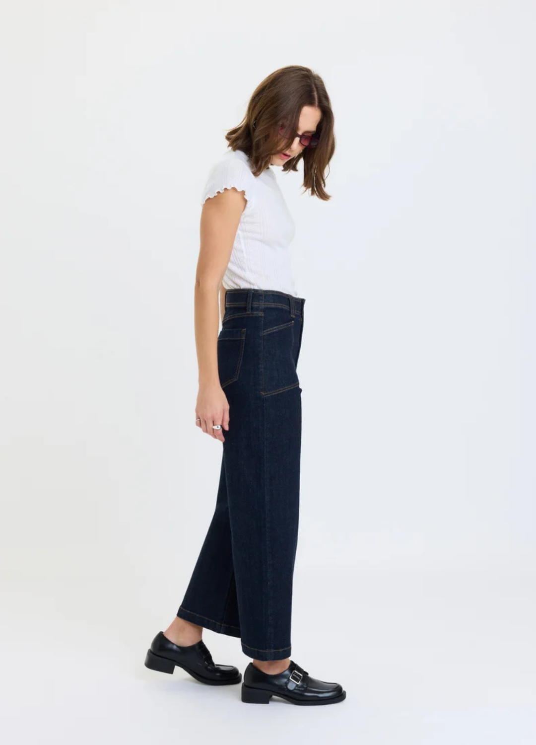 Valley Girl Wide Leg Ankle in Rinse