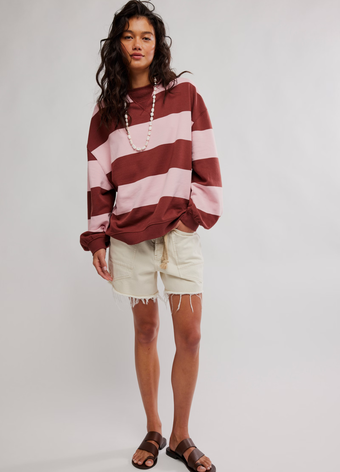 We The Free Classic Wide Stripe Oversized Crewneck