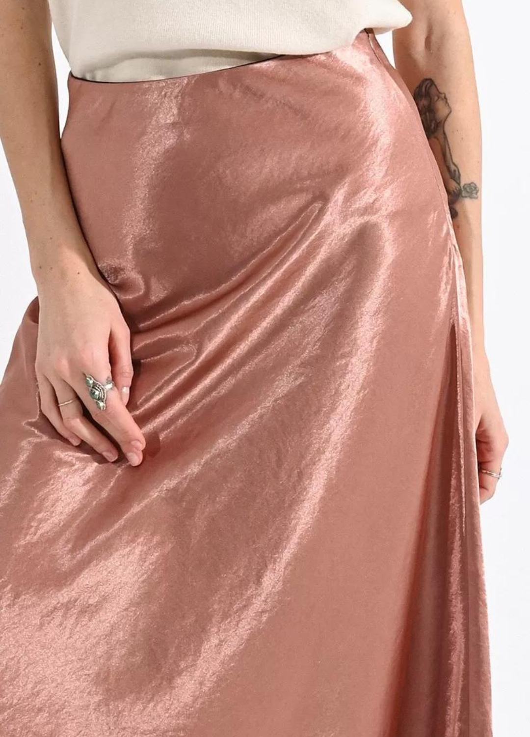 Long Satin Skirt