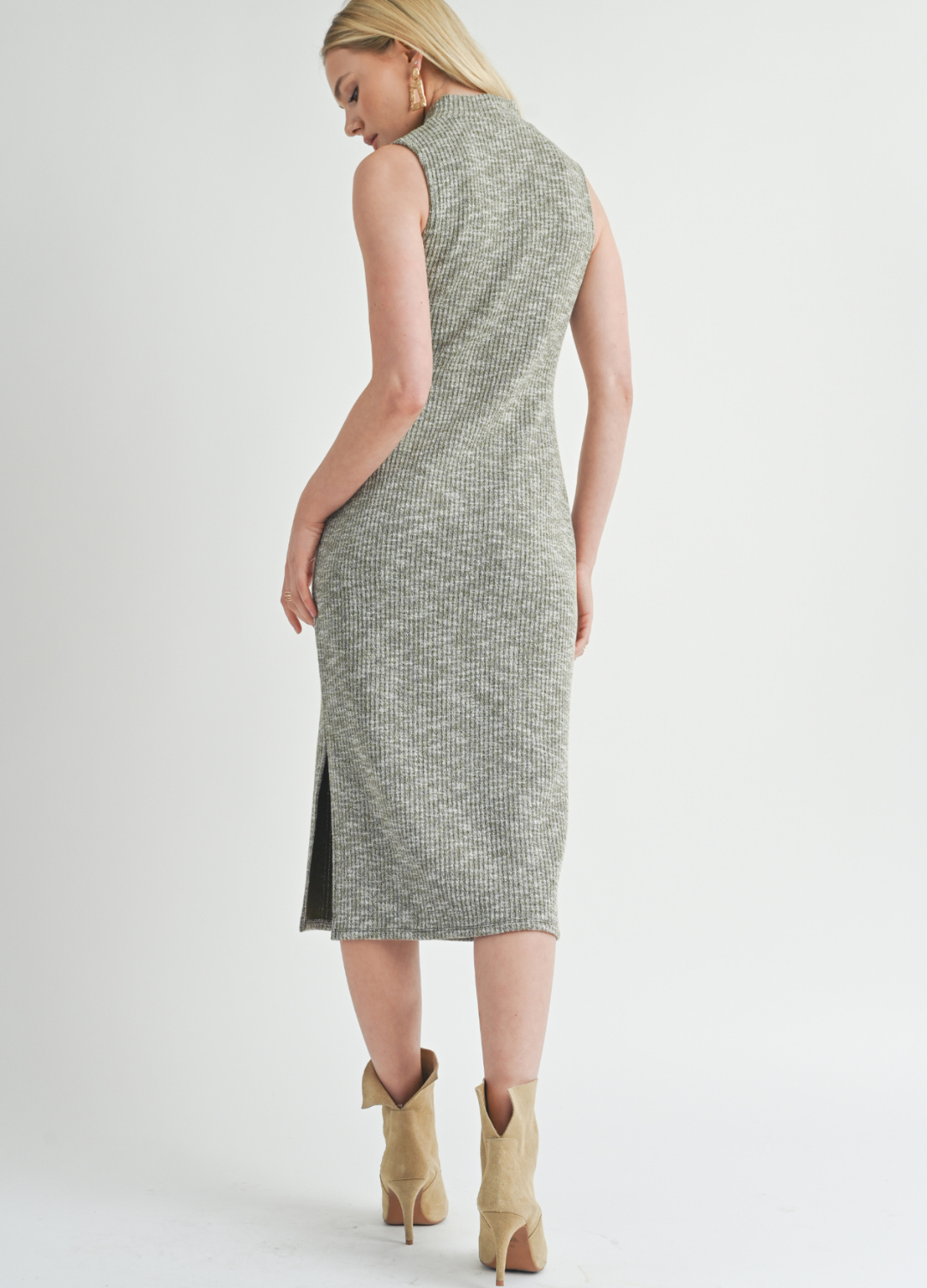 On The Path Mockneck Midi Dress