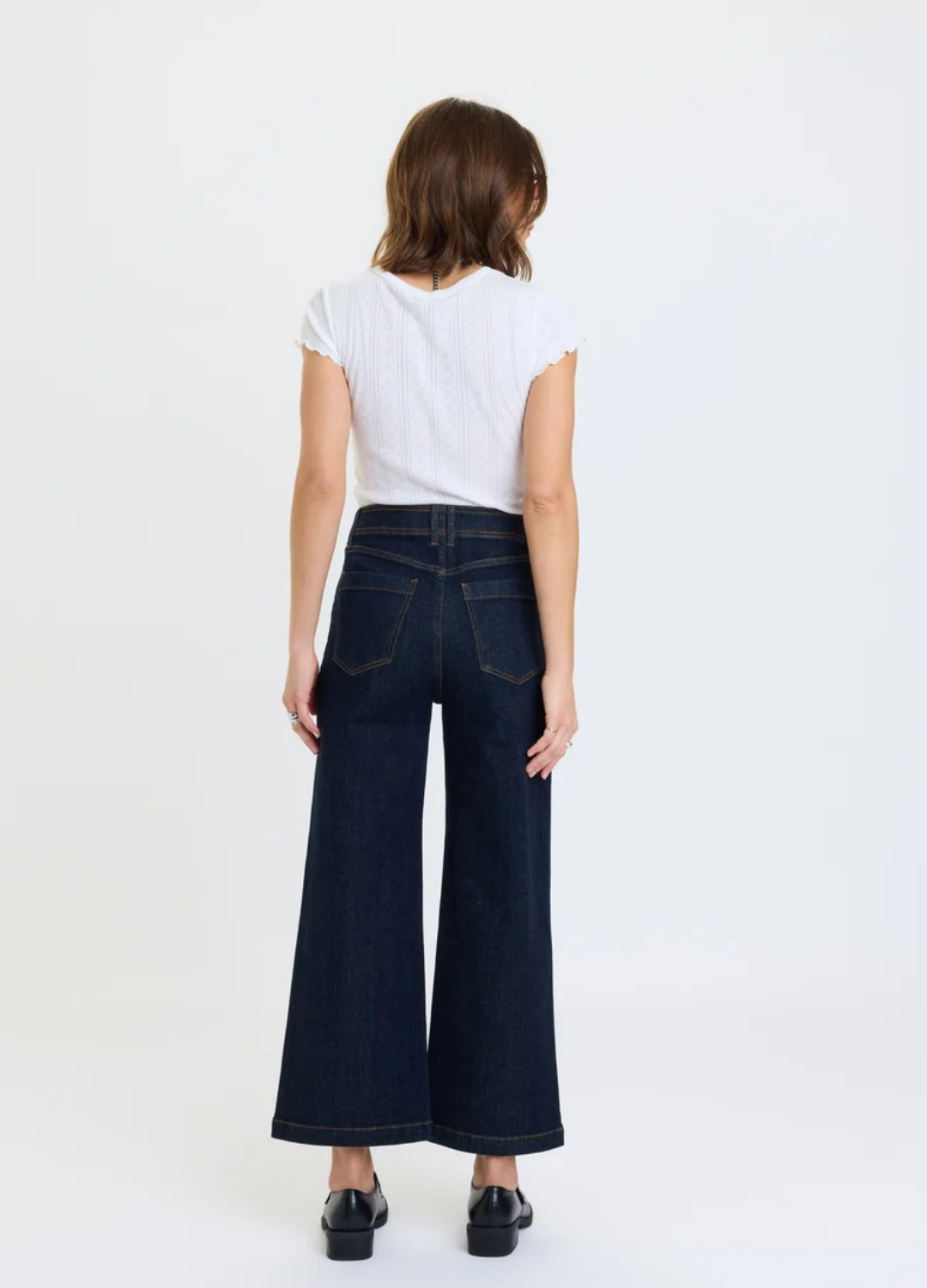 Valley Girl Wide Leg Ankle in Rinse