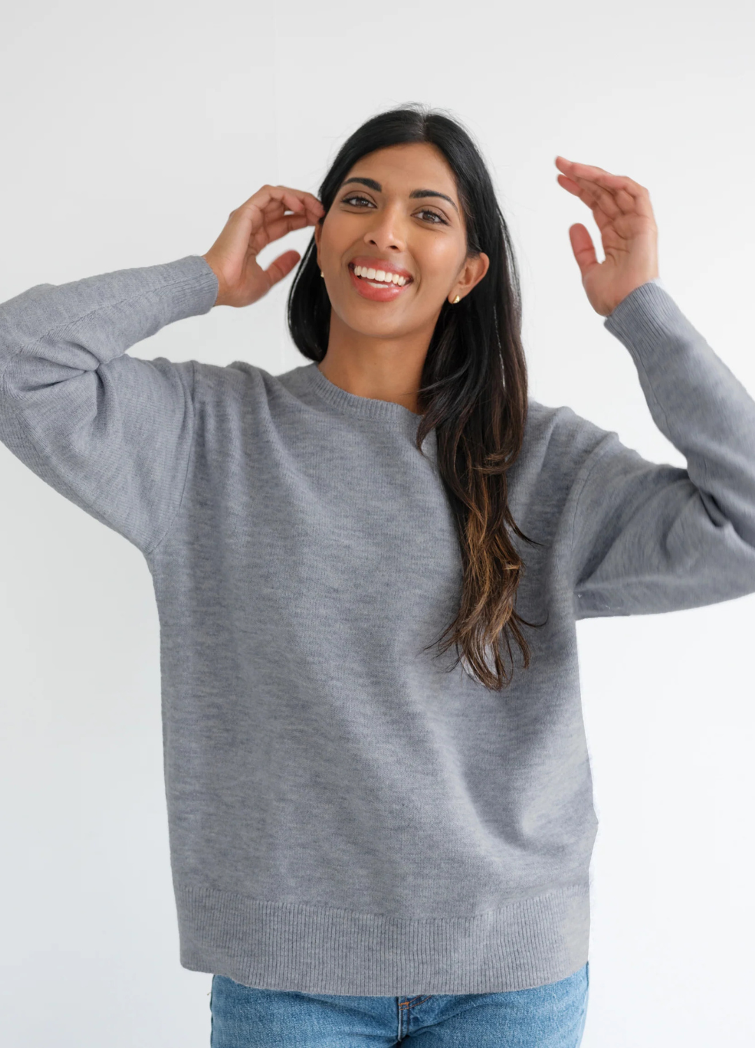 Oversized Knitted Crewneck Sweater