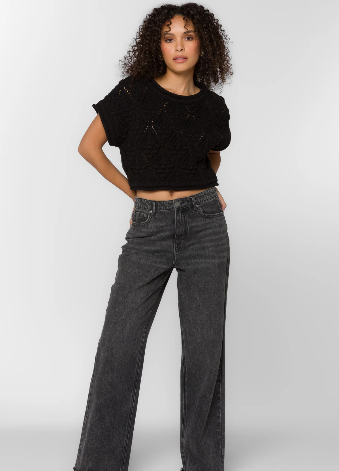 Darlita Textured Knit Sweater Top
