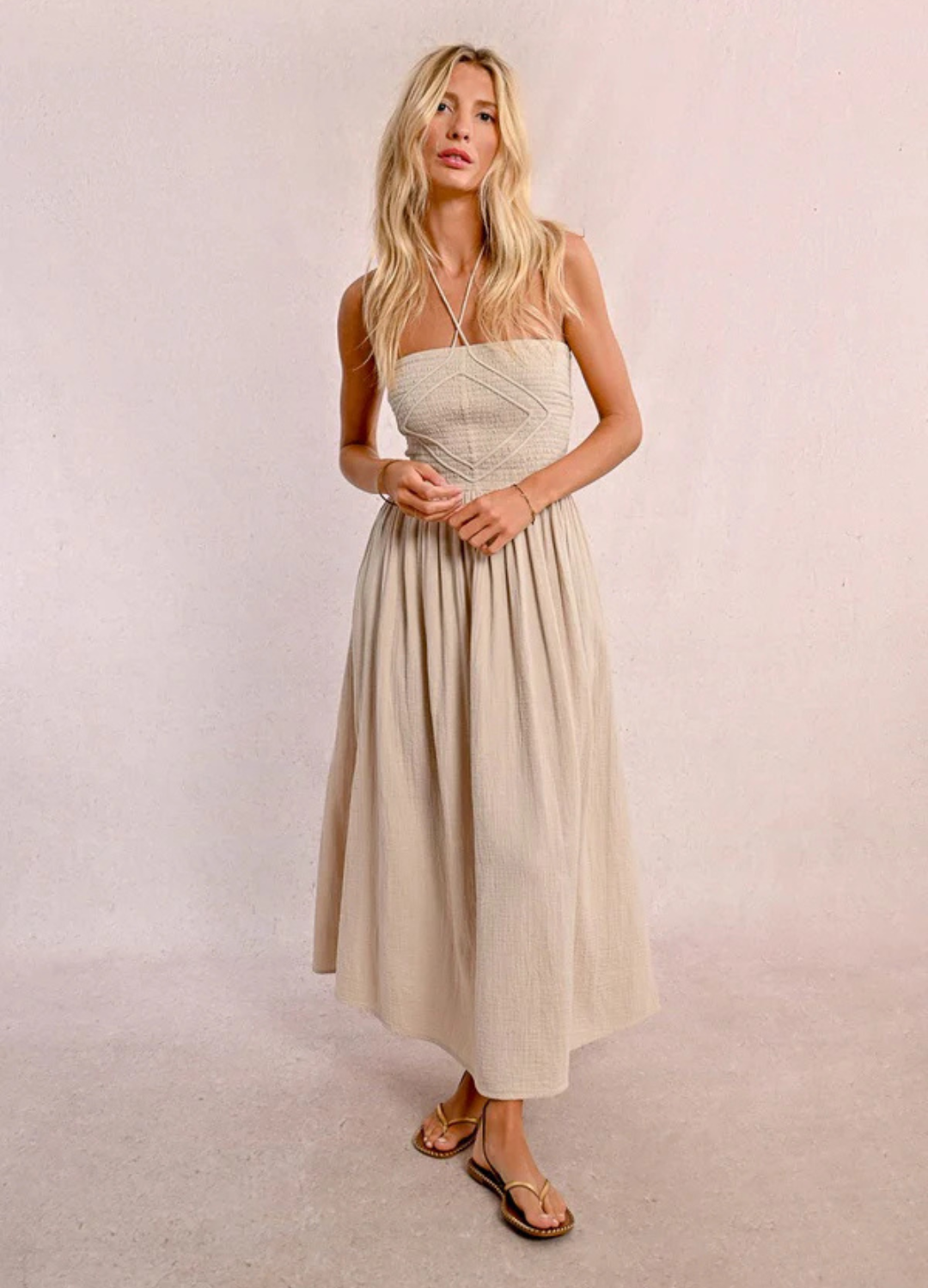 Ashley Smocked Bodice Midi Dress