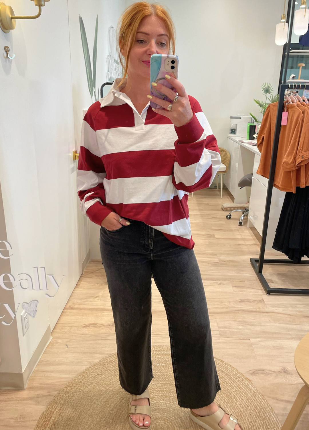 Classic Stripe Rugby Polo Shirt