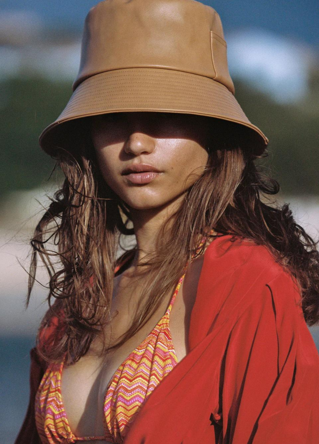 The Wave Bucket in Tan Vegan Leather